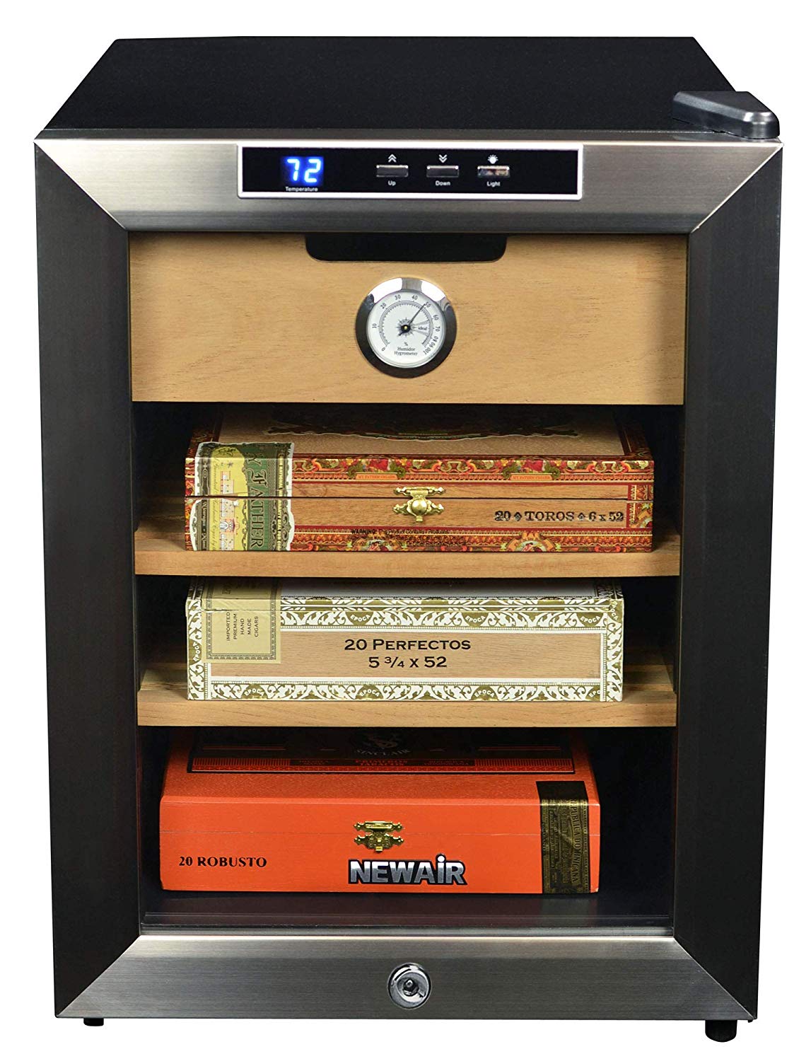 NewAir Cigar Cooler and Humidor Climate Controlled with Heating and Cooling Holds 250 Cigars CC-100H