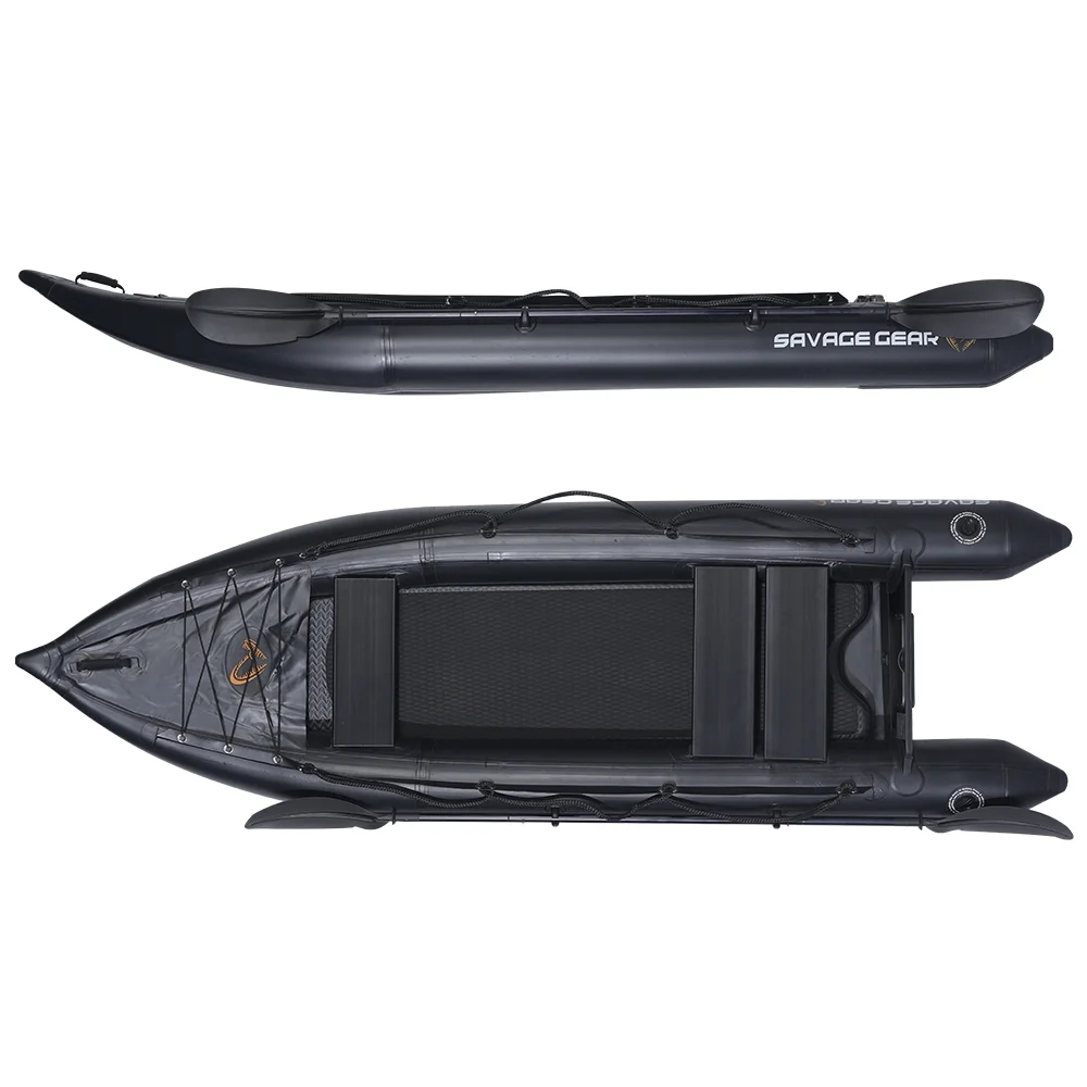 2 Person Inflatable Kayak Fishing PVC Boat �C 130�� x 43�� x 11.8�� with Aluminum Alloy Seat, Paddle, Inflatable Mat, Repair Kit, Fin