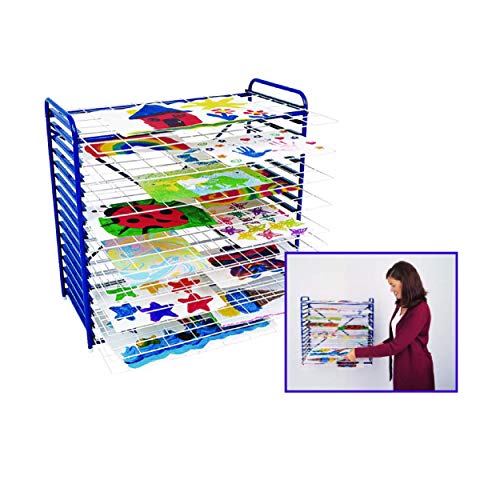 Colorations MDR Art Drying Rack �C Sturdy Metal Art Rack, Use as a Wall Mount or Tabletop Stand, Ideal for Classrooms, Art Studios and Home Use