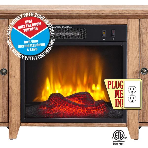 56 in. Media Electric Fireplace with Arch Doors in Rustic Barn Wood