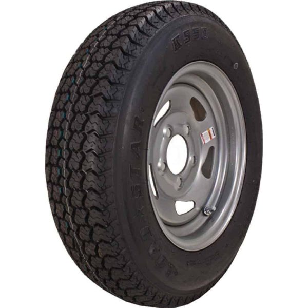 3S967 ST175/80D-13 K550  1360 lb. Load Capacity Silver 13 in. Bias Tire and Wheel Assembly