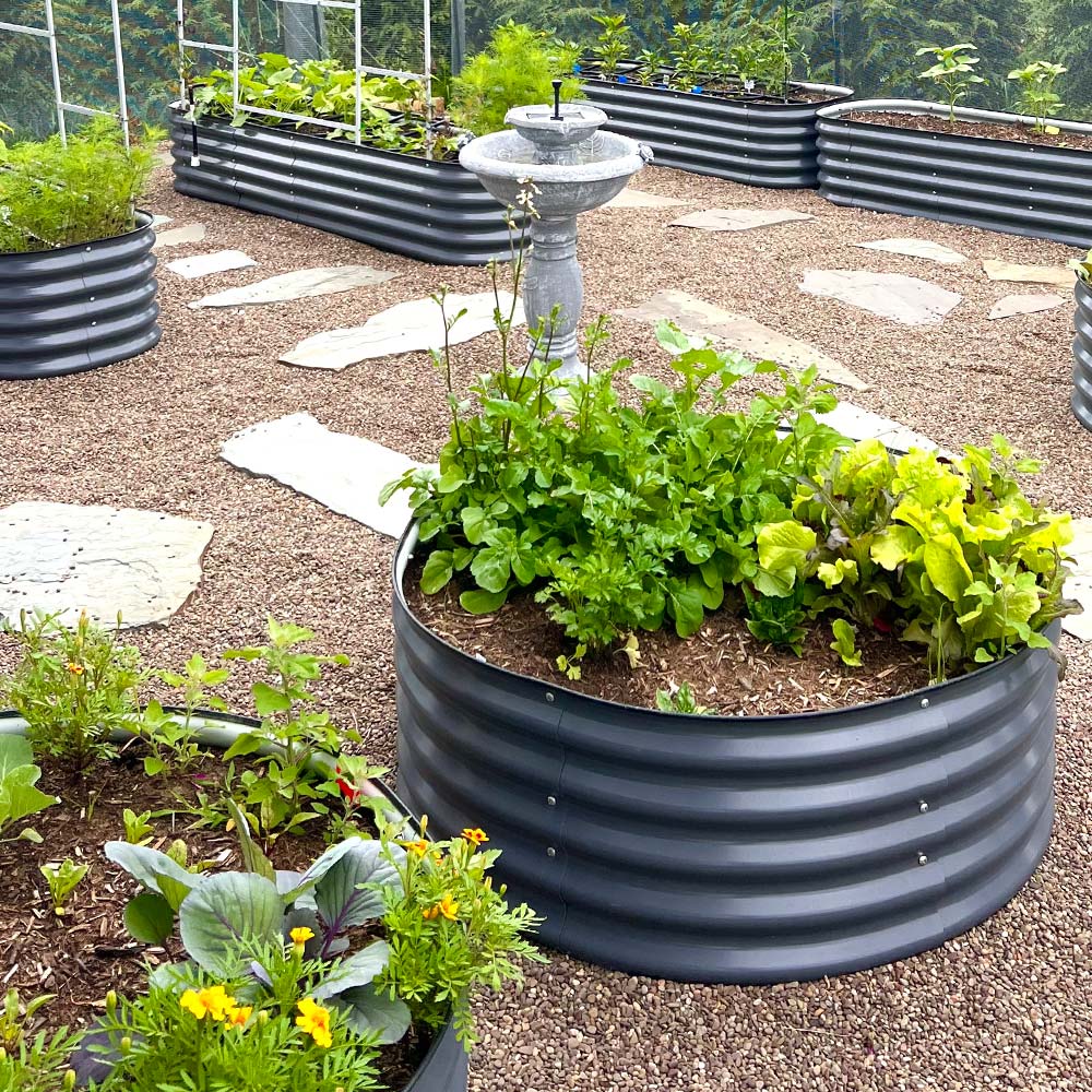 17'' Tall 42'' Round Metal Raised Garden Beds