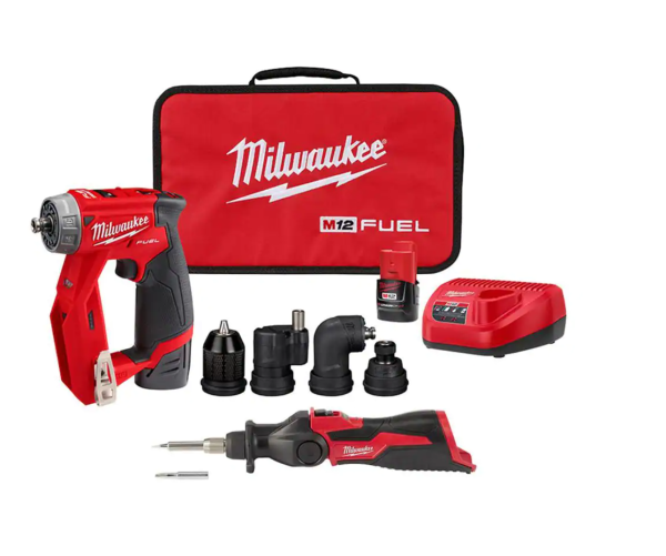 2505-22-2488-20 M12  12-Volt Lithium-Ion Brushless Cordless 4-in-1 Installation 3/8 in. Drill Driver Kit with M12 Soldering Iron