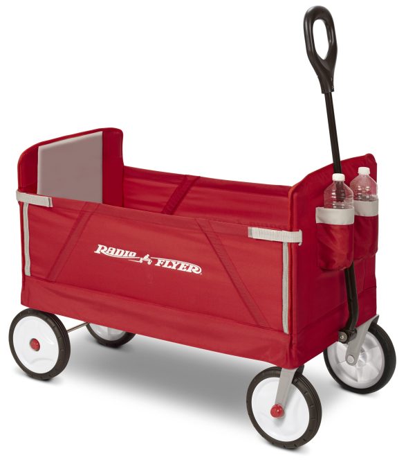 3-in-1 EZ Fold Wagon, Padded Seat with Seat Belts, Red