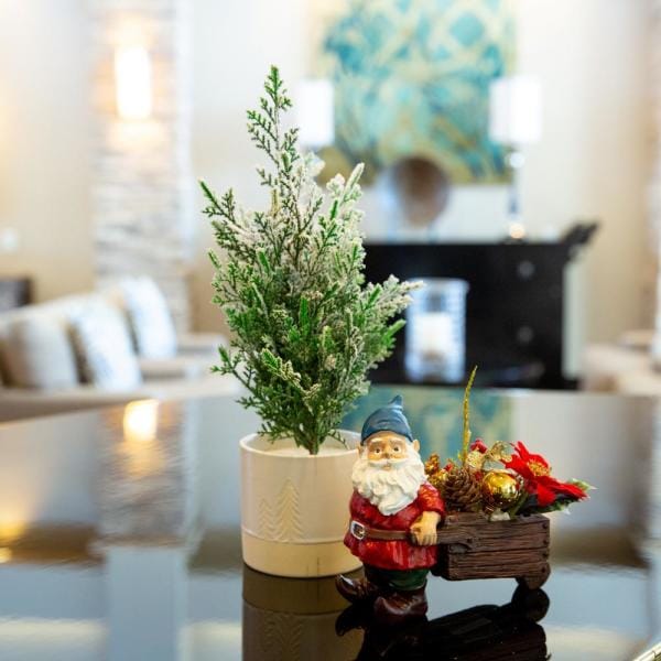 13 in. H Frosted Tree in Reverse Ceramic Pot