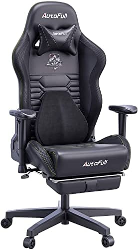 AutoFull Gaming Office Desk Ergonomic Lumbar Support, Racing Style PU Leather PC High Back Adjustable Swivel Task Chair
