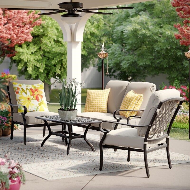 Askerby Metal 4 - Person Seating Group with Cushions