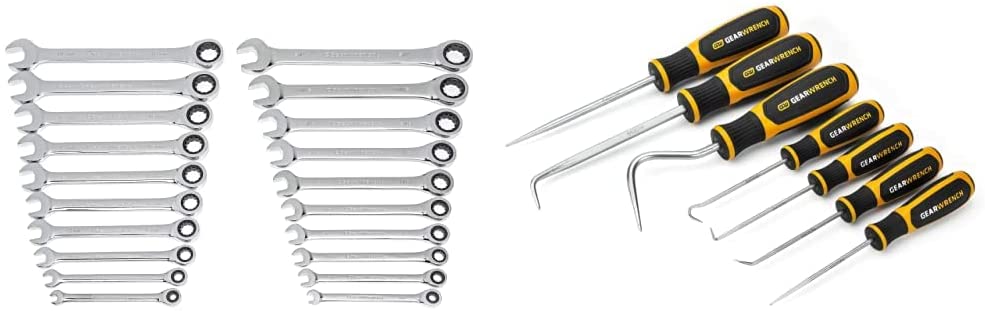 GEARWRENCH 20 Piece SAE/Metric Ratcheting Combination Wrench Set
