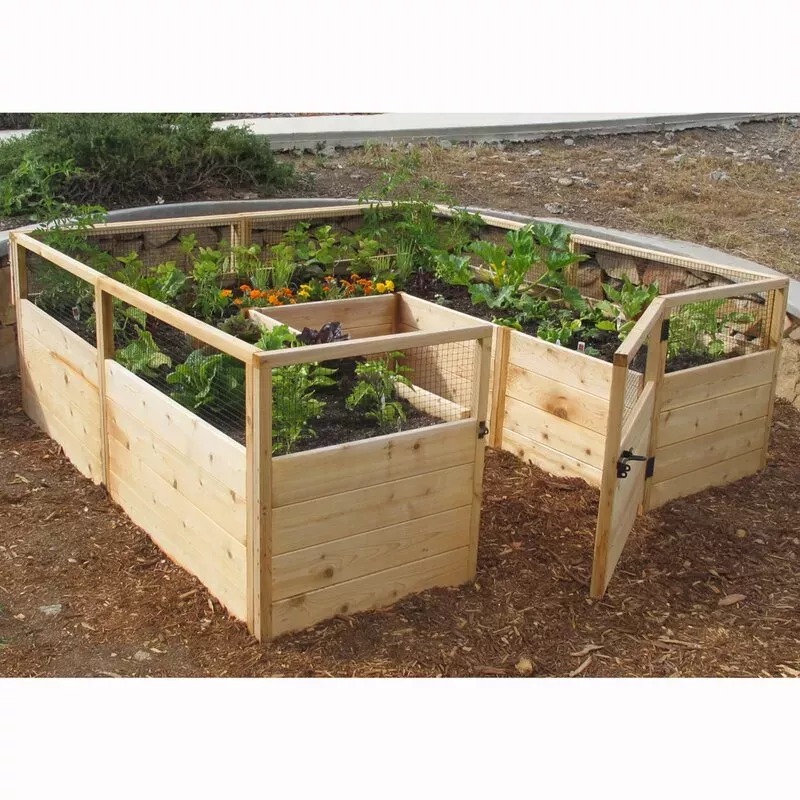 【Home&Garden】7.5' x 8' Wood Frame Garden Bed For Sale