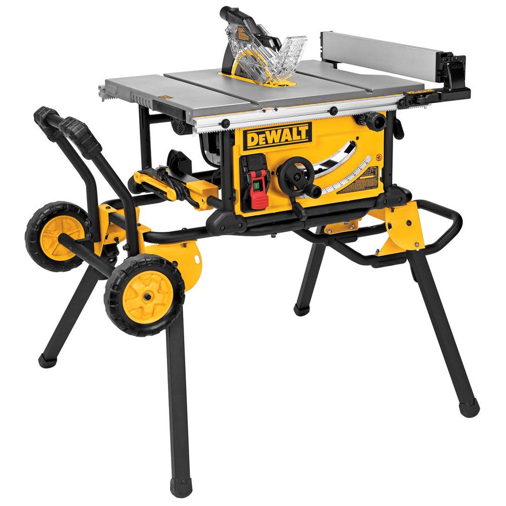 DW 10��� Jobsite Table Saw 32 1/2��� Rip Capacity and Rolling Stand DWE7491RS from DW