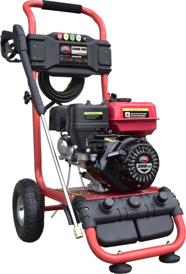 3400 PSI 2.6 GPM Gas Pressure Washer, 5 Adjustable Nozzles, 30 ft High Pressure Hose, Power Washer for Outdoor Cleaning, APW5129