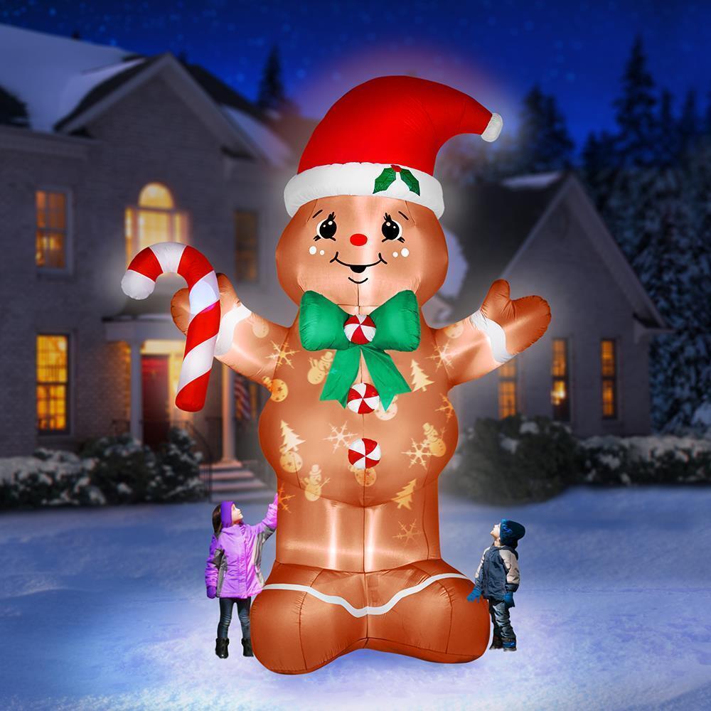 The 12' Inflatable Lightshow Gingerbread Man