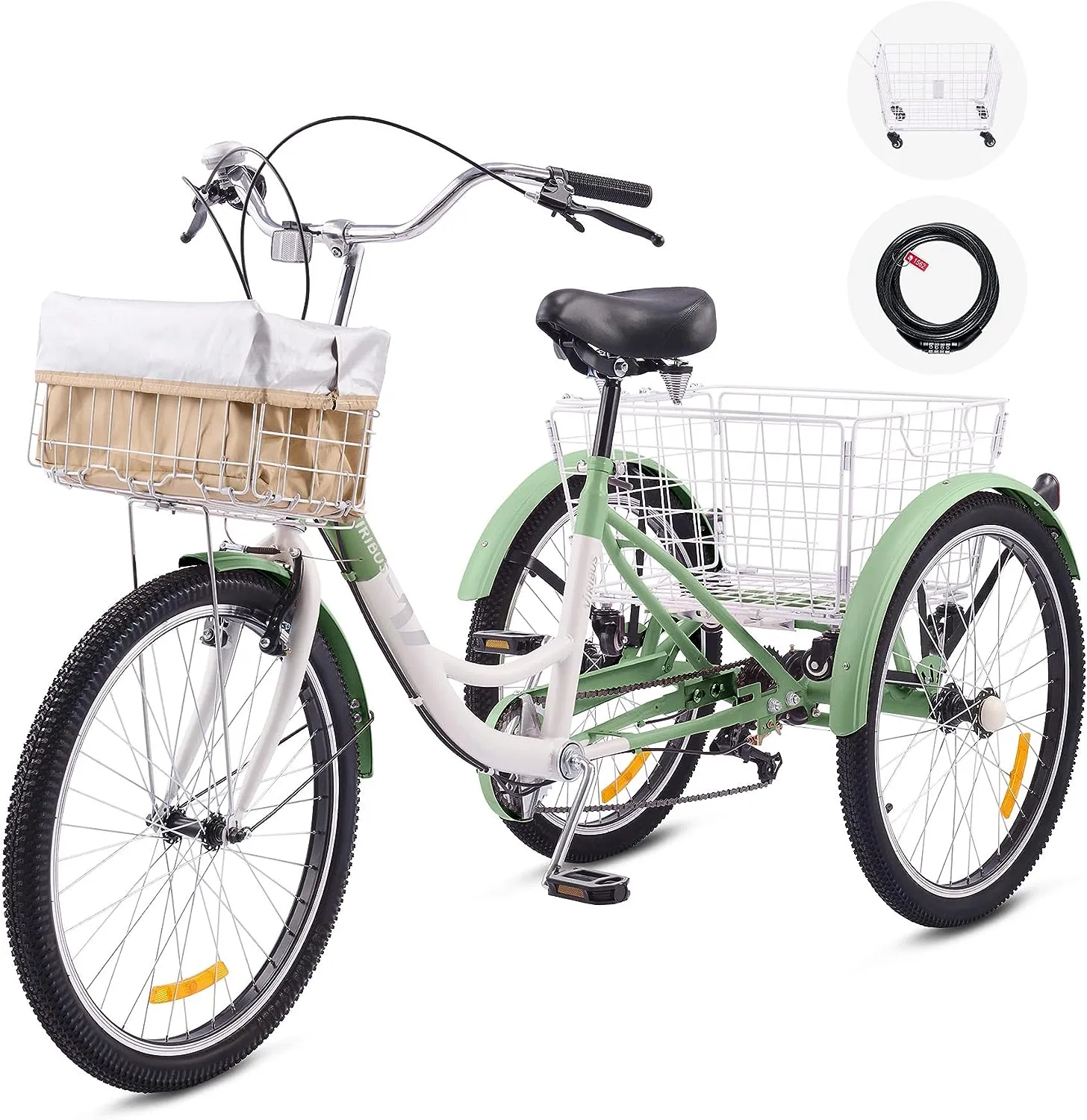Viribus Adult Tricycle, 7 Speed Tricycle for Adults, 24