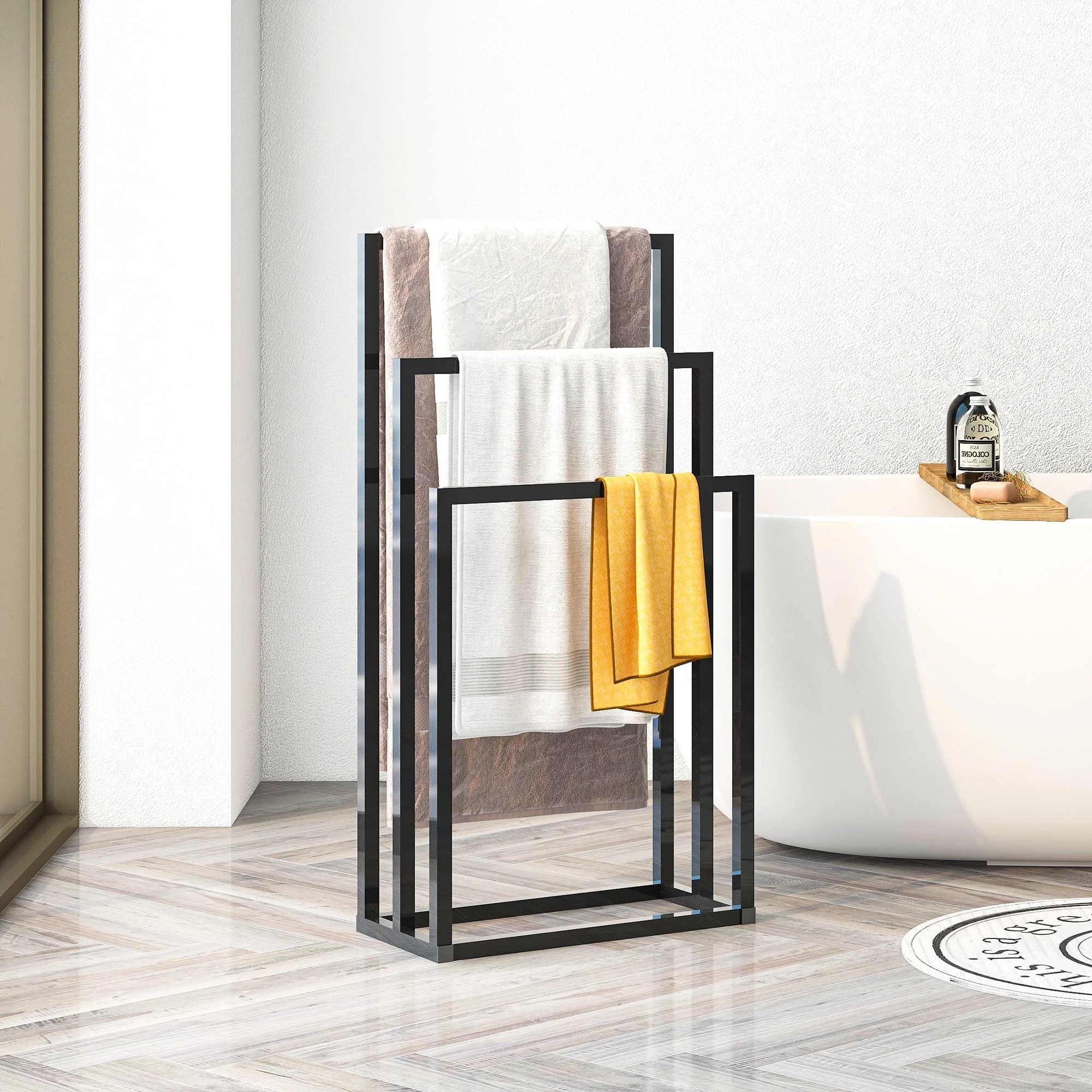 3 Tiers Metal Freestanding Towel Rack Hand Towel Holder Organizer for Bathroom Accessories