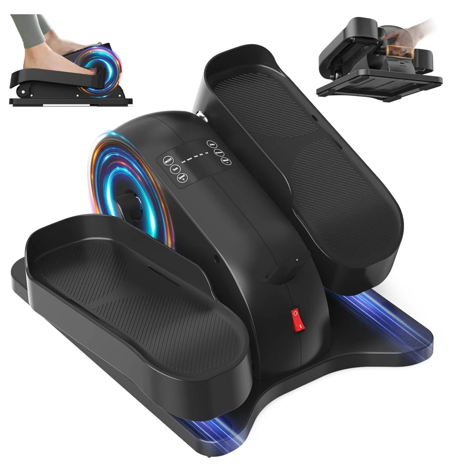 Under Desk Elliptical Machine for Home Ellipse Leg Exerciser for Seniors with Control Electric Seated Pedal Exerciser with 12 Adjustable Speeds