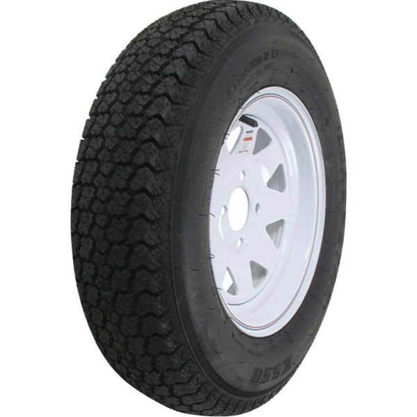 3S440 ST205/75D-14 K550 1760 lb. Load Capacity White with Stripe 14 in. Bias Tire and Wheel Assembly