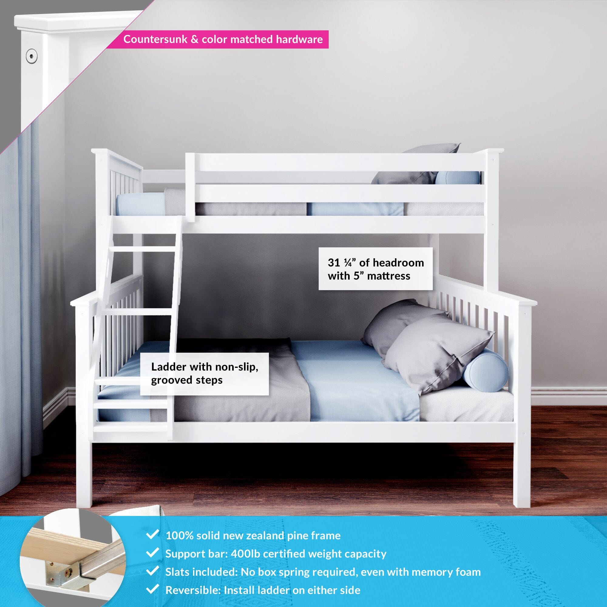 🎄Store Closing Sale💖Kid's Twin Over Full-Size Bunk Bed