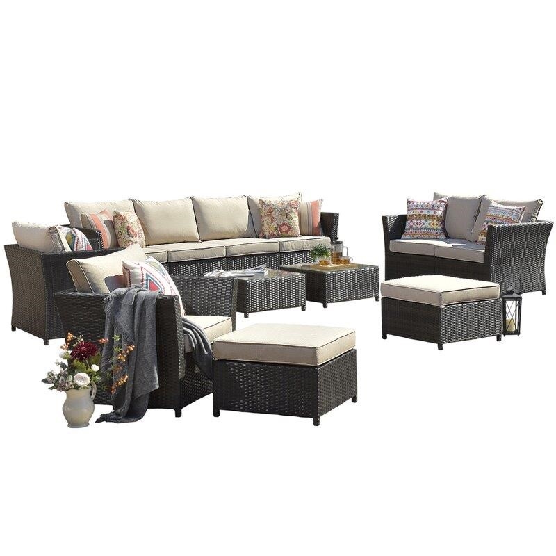 Wicker/Rattan 8 - Person Seating Group with Cushions