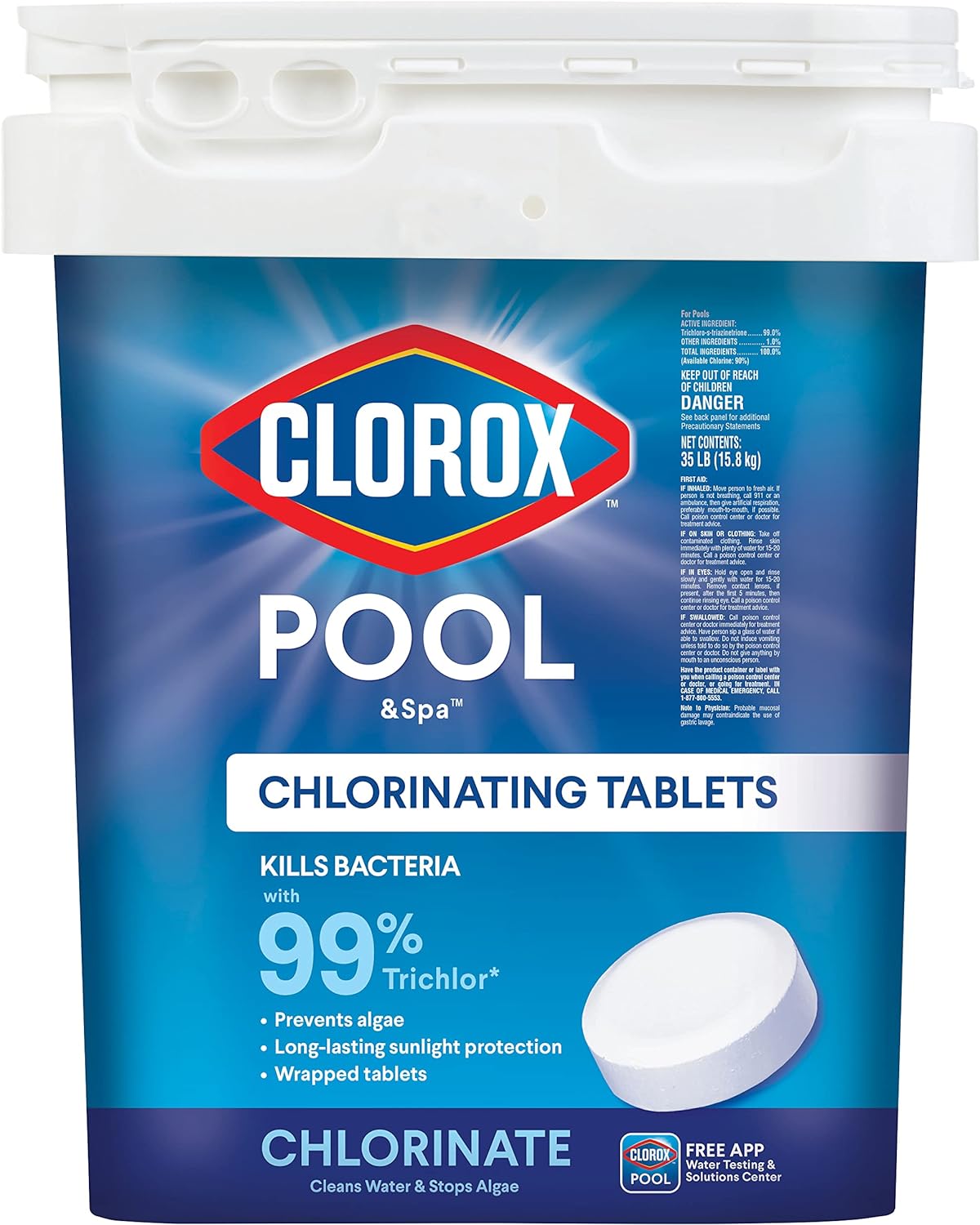 Pool&Spa Active99 3�� Chlorinating Tablet, Kills Bacteria & Stops Algae, 35LB