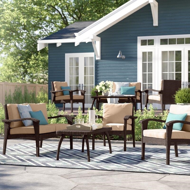 Aaliah Wicker/Rattan 8 - Person Seating Group with Cushions