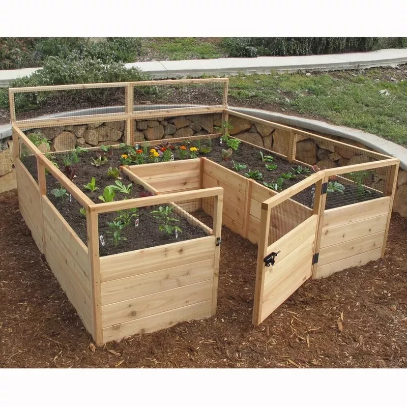 【Home&Garden】7.5' x 8' Wood Frame Garden Bed For Sale
