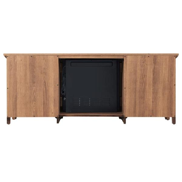 56 in. Media Electric Fireplace with Arch Doors in Rustic Barn Wood