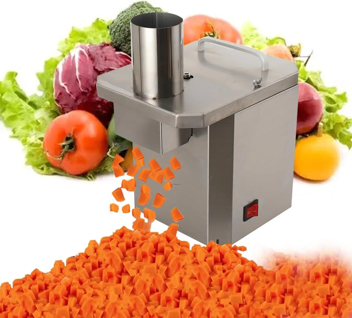 Commercial vegetable cutter Electric fruit cutter, 110V stainless steel automatic fruit and vegetable cutter