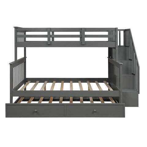 🎄Store Closing Sale💖twin-over-full-bunk-bed-with-and-guard-rail