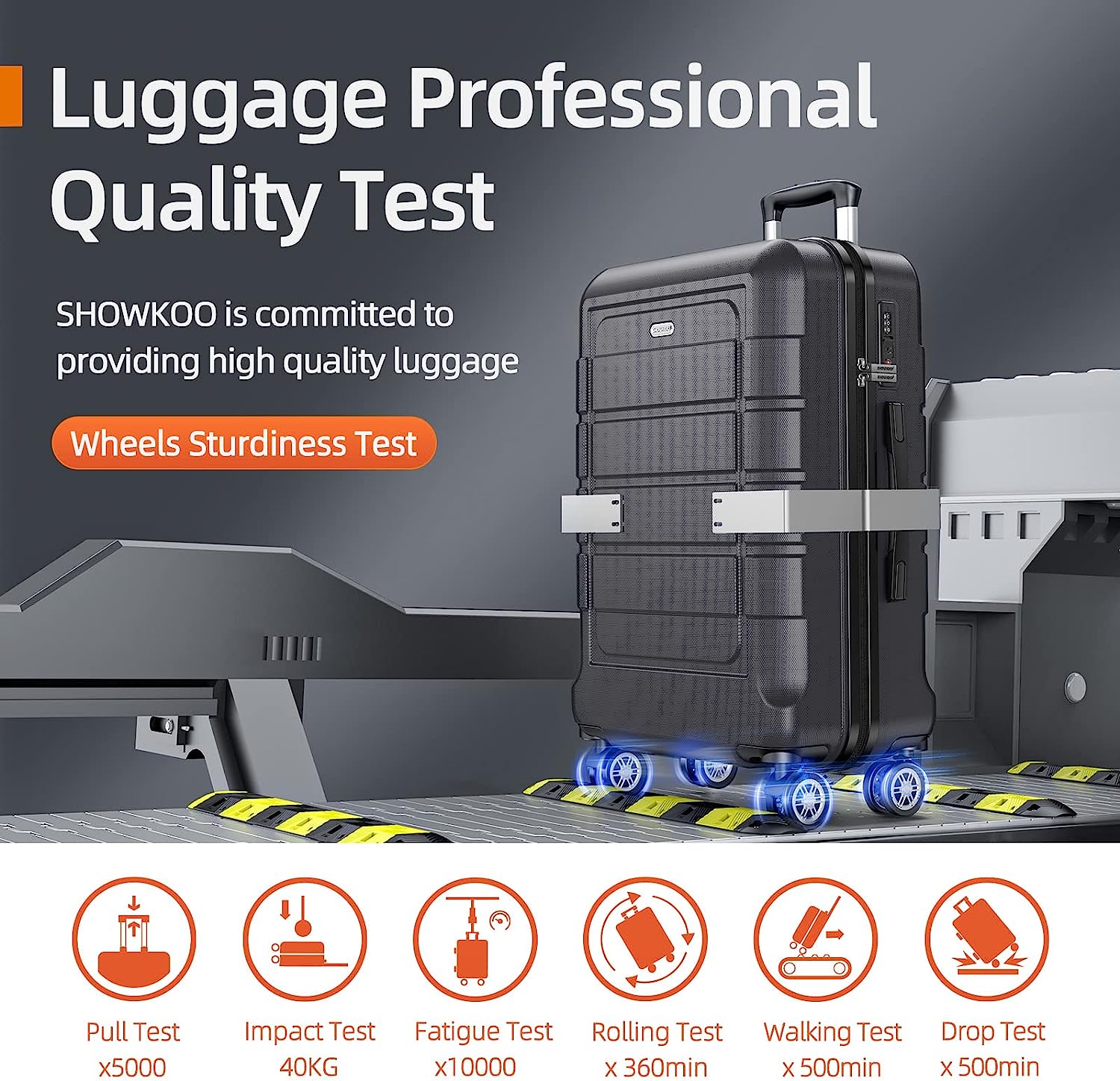 Luggage Sets Expandable Suitcase Double Wheels TSA Lock (Gray)