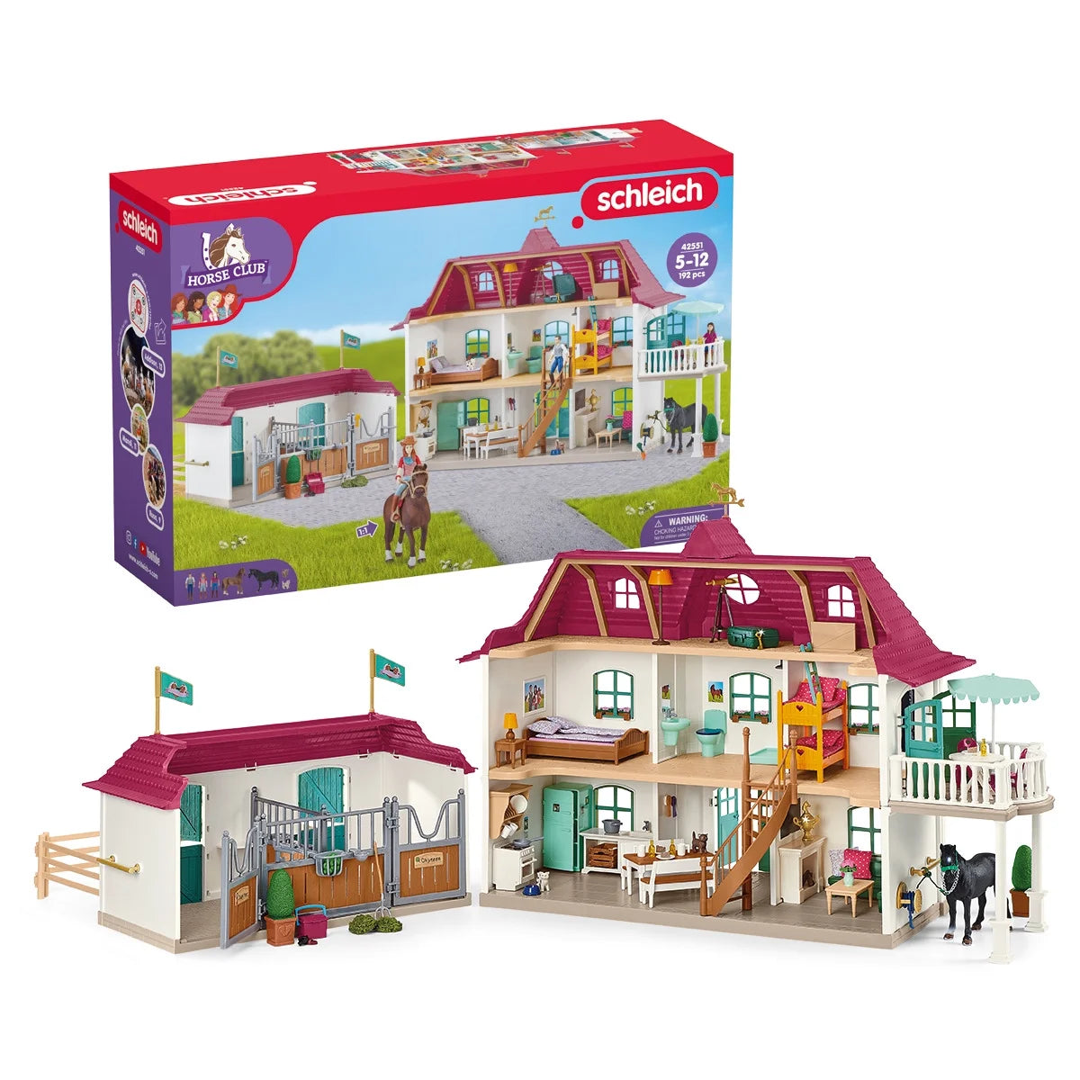 Schleich - Horse Club: Lakeside Country House & Stable with Accessories, 192 Pcs