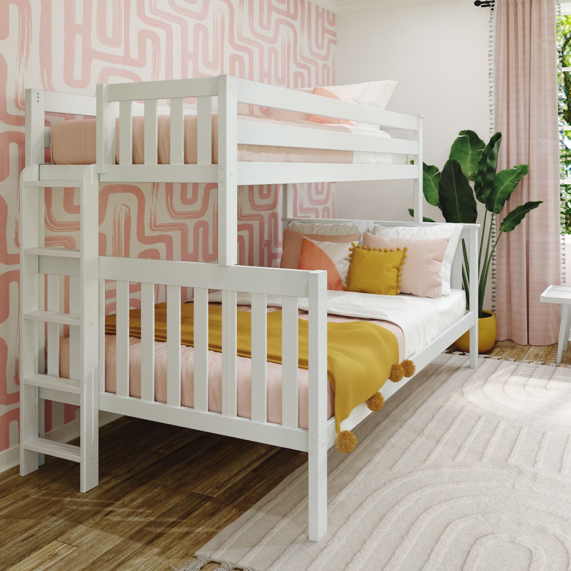 🎄Store Closing Sale💖Twin over Full Bunk Bed with Ladder on End