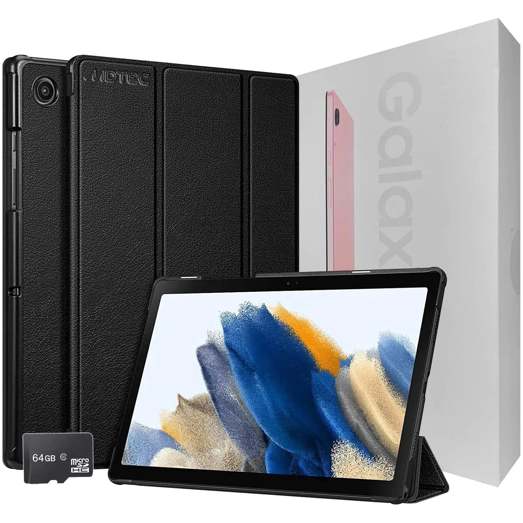 Samsung Galaxy Tab A8 Tablet 10.5 inch with Hard Case 32GB and 64GB MicroSD Card Wi Fi International Pink