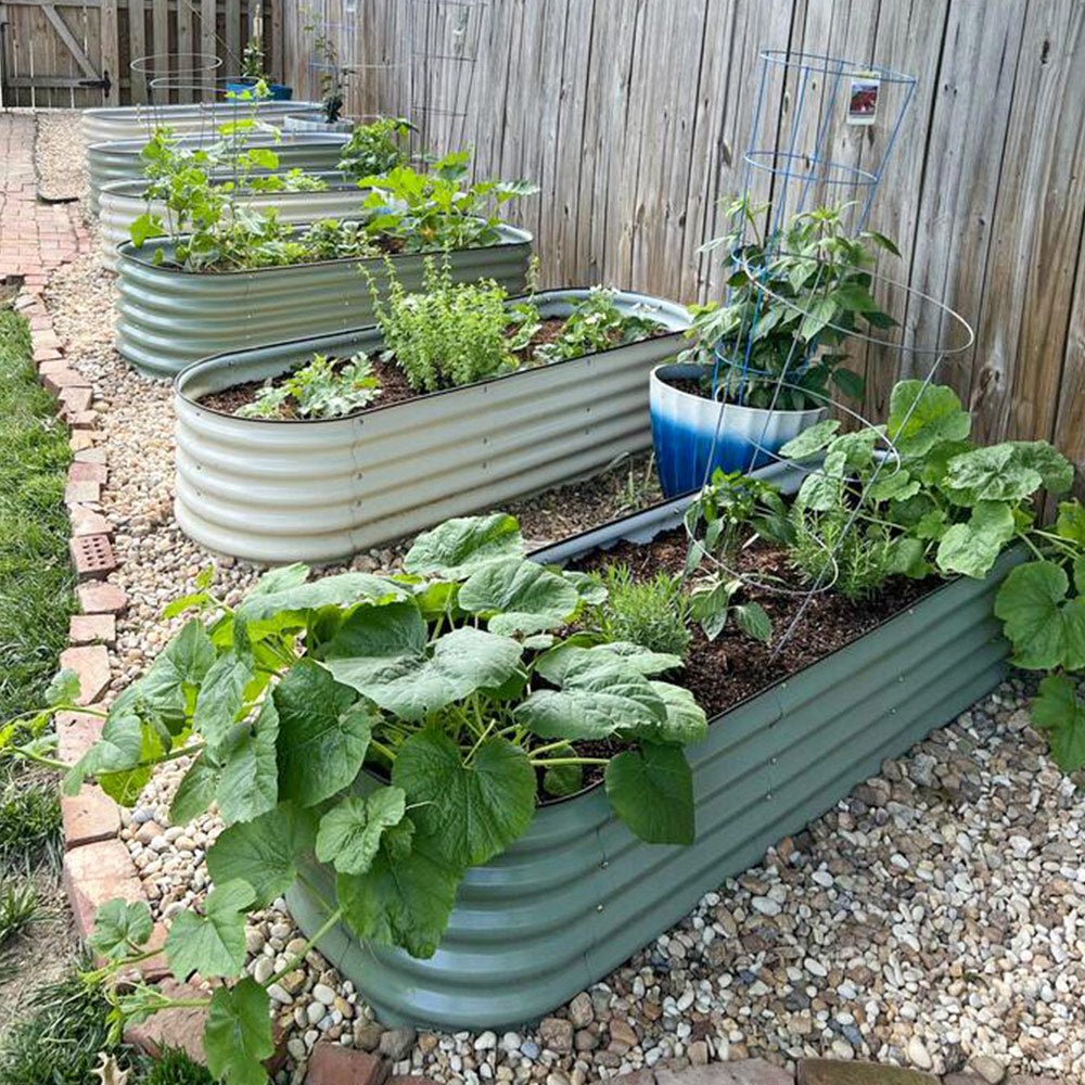 17'' Tall 6.5'x2' Metal Raised Garden Beds (6 in 1)