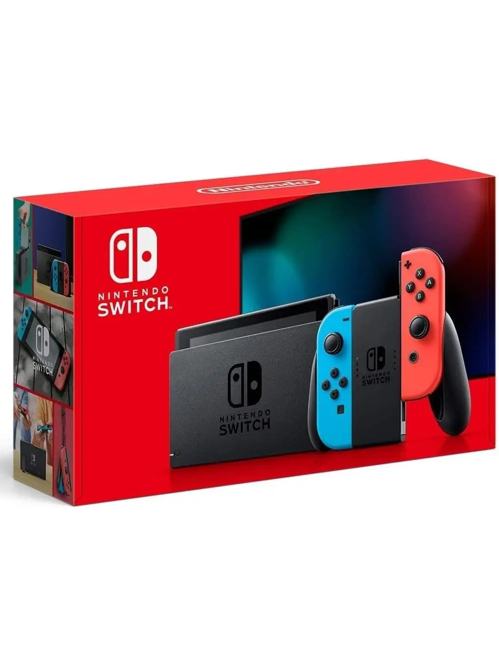 Nintendo Switch with Neon Blue and Neon Red Joy?Con