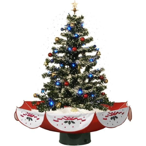 29 in. Snowing Musical Christmas Tree with Red Base and Snow Function
