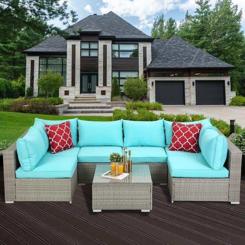 Polla Wicker/Rattan 4 - Person Seating Group with Cushions