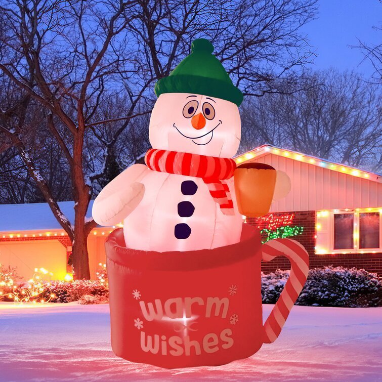 Nifti Snowman in Frosty Mug Inflatable