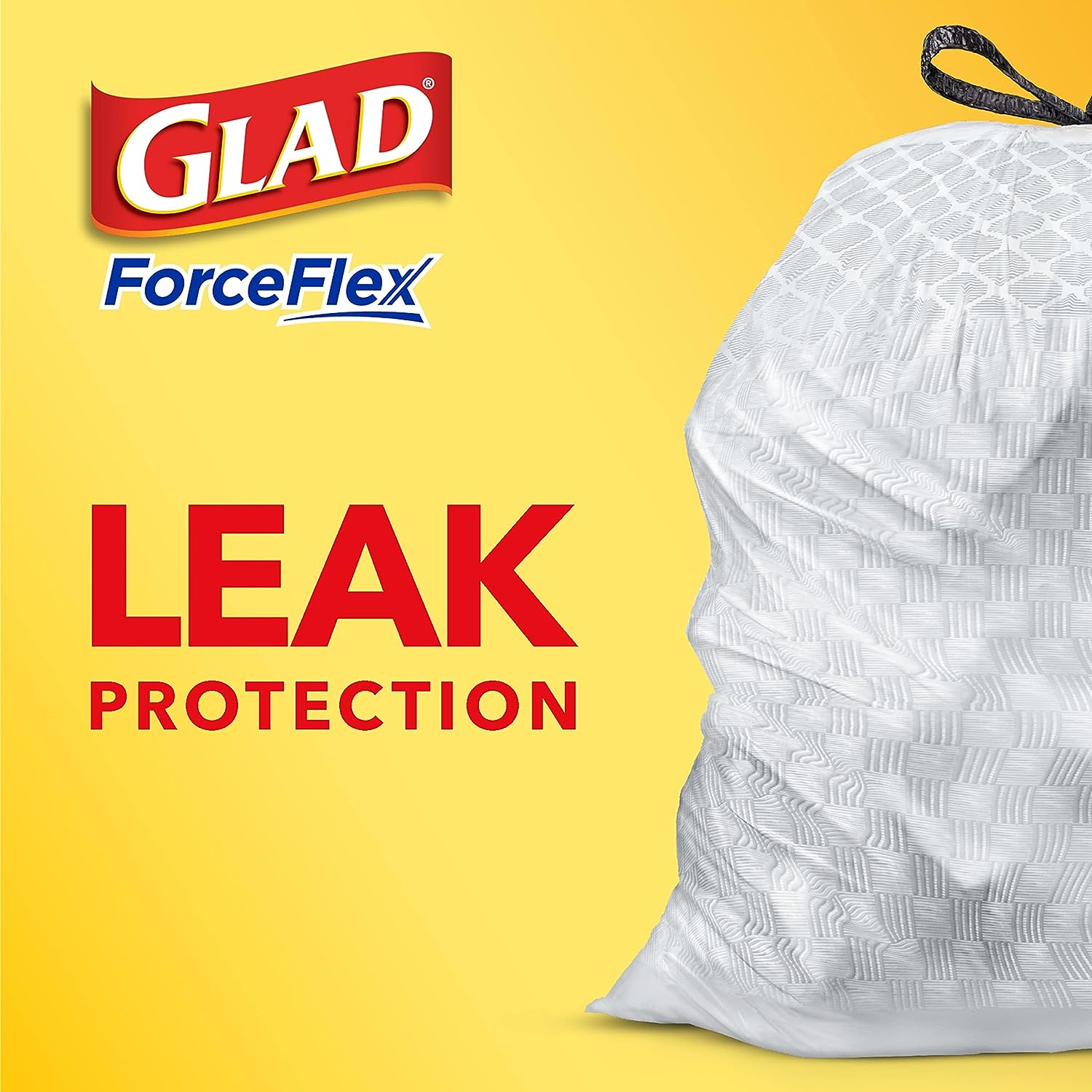 Glad Protection Series Force Flex Drawstring Gain Original Odor Shield 13 Gallon 1/110ct