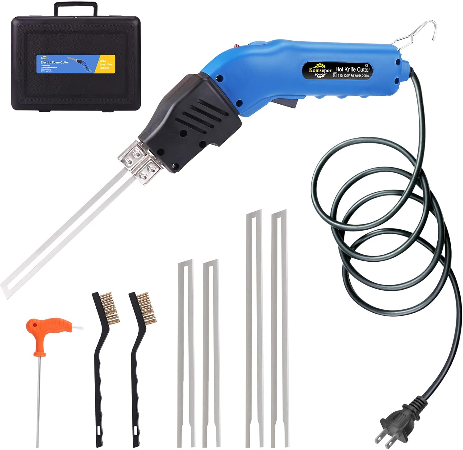 Foam Cutter with Slotting/Groove Electric Hot Knife Styrofoam Cutter Foam Cutting Tool Air Cooled Hot Knife Foam Cutter 200W 110-120V (4 Blades) for EPP, EPS, XPS, EPE, KT Board, Sponge