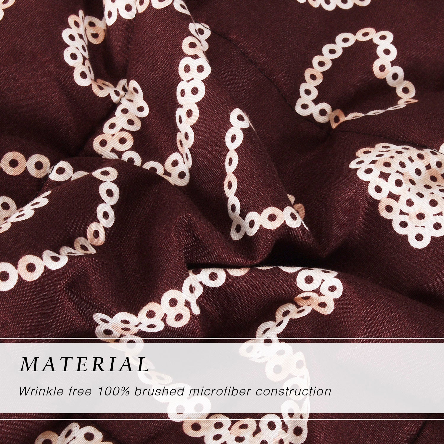 HIG Romantic Love Heart Print Comforter Set, 3 Piece Quilted Down Alternative Comforter with 2 Shams