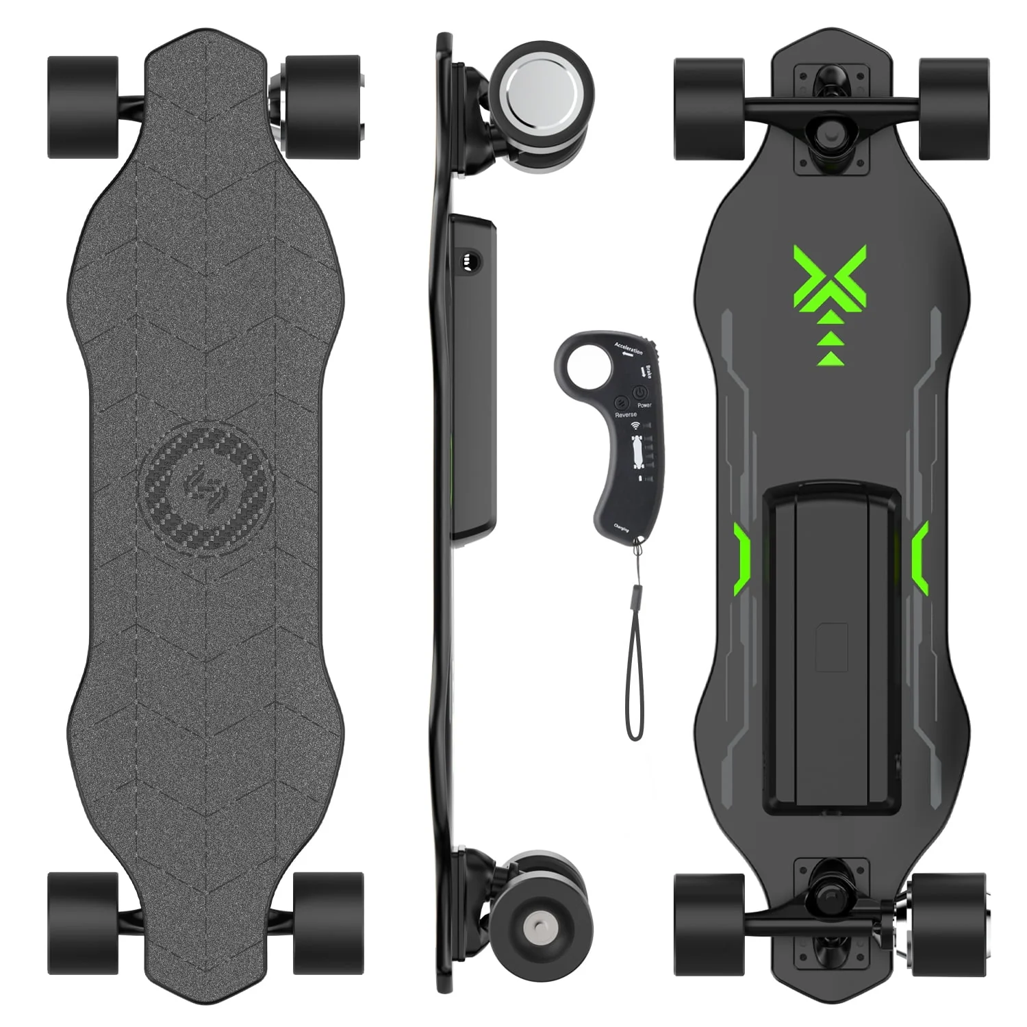 isinwheel V6 Electric Skateboard with Remote, 450W Brushless Motor, 12Mph Top Speed, Electric Longboard for Adults ��Teens