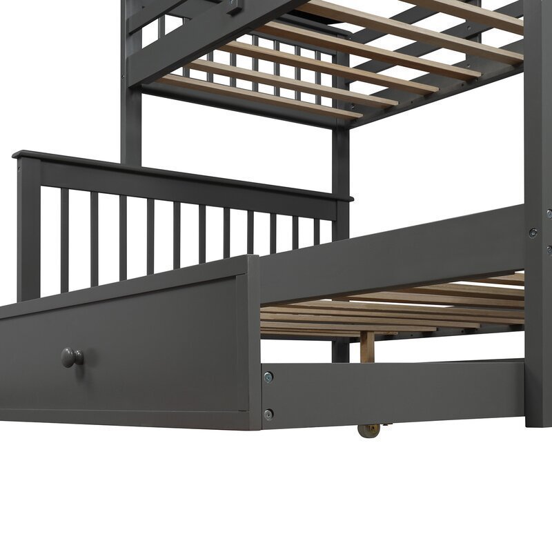 🎄Store Closing Sale💖twin-over-full-bunk-bed-with-and-guard-rail
