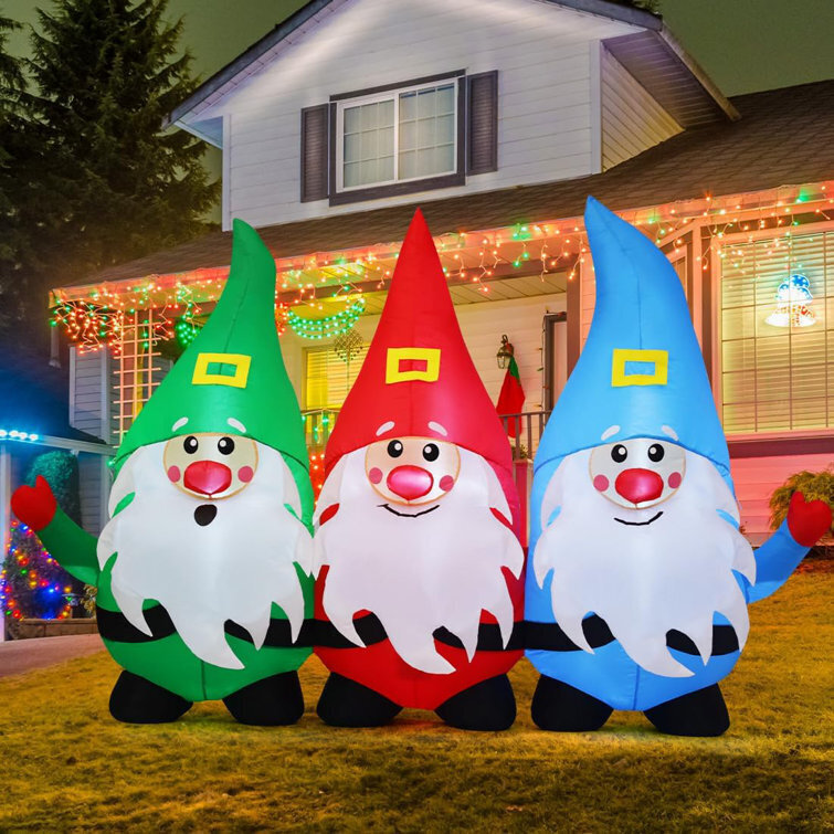 Christmas Inflatable 7.5FT Three Gnome Inflatables Outdoor Decorations Cute Inflatable Gnome