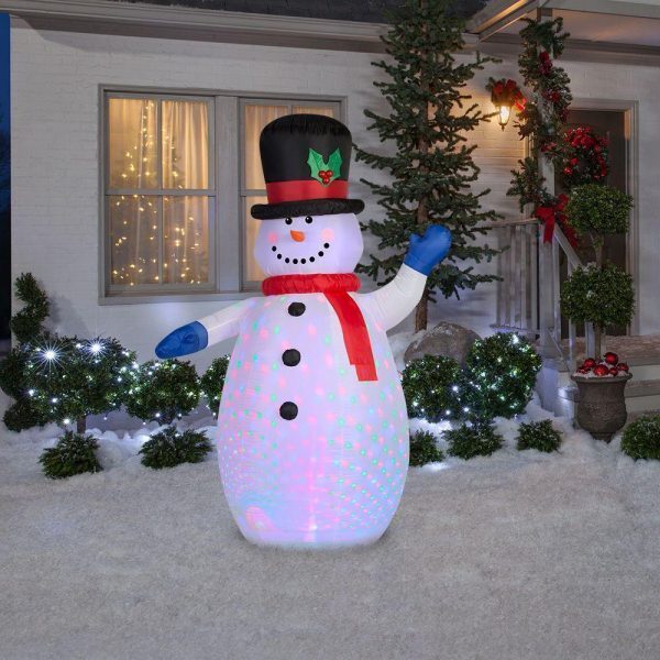 52 36 in w x 35 83 in d x 77 95 in h projection inflatable snowman rgb