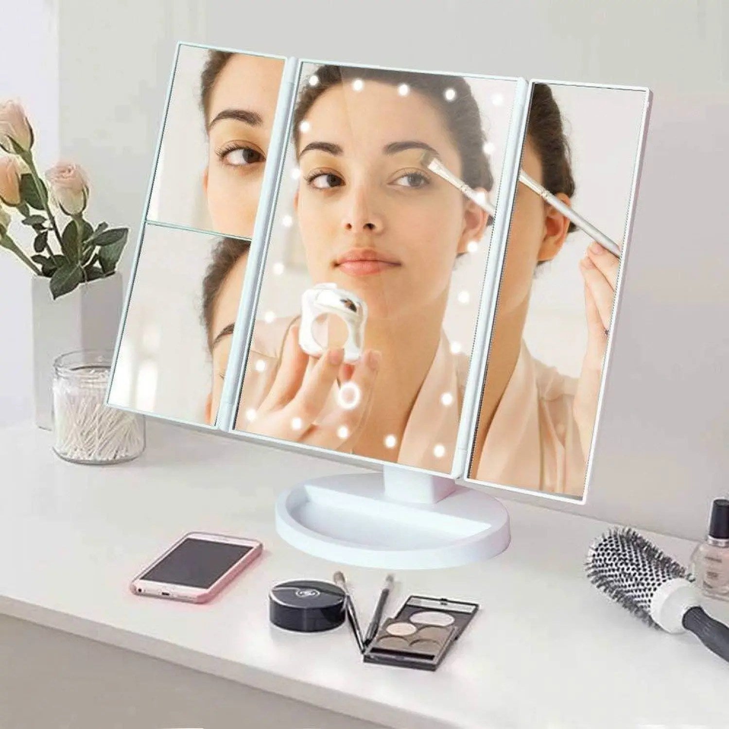 Lighted Makeup Mirror Smart Vanity Mirror With Lights 10X Magnifying