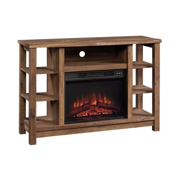 47.48 in. W Vintage Oak TV Console with Fireplace