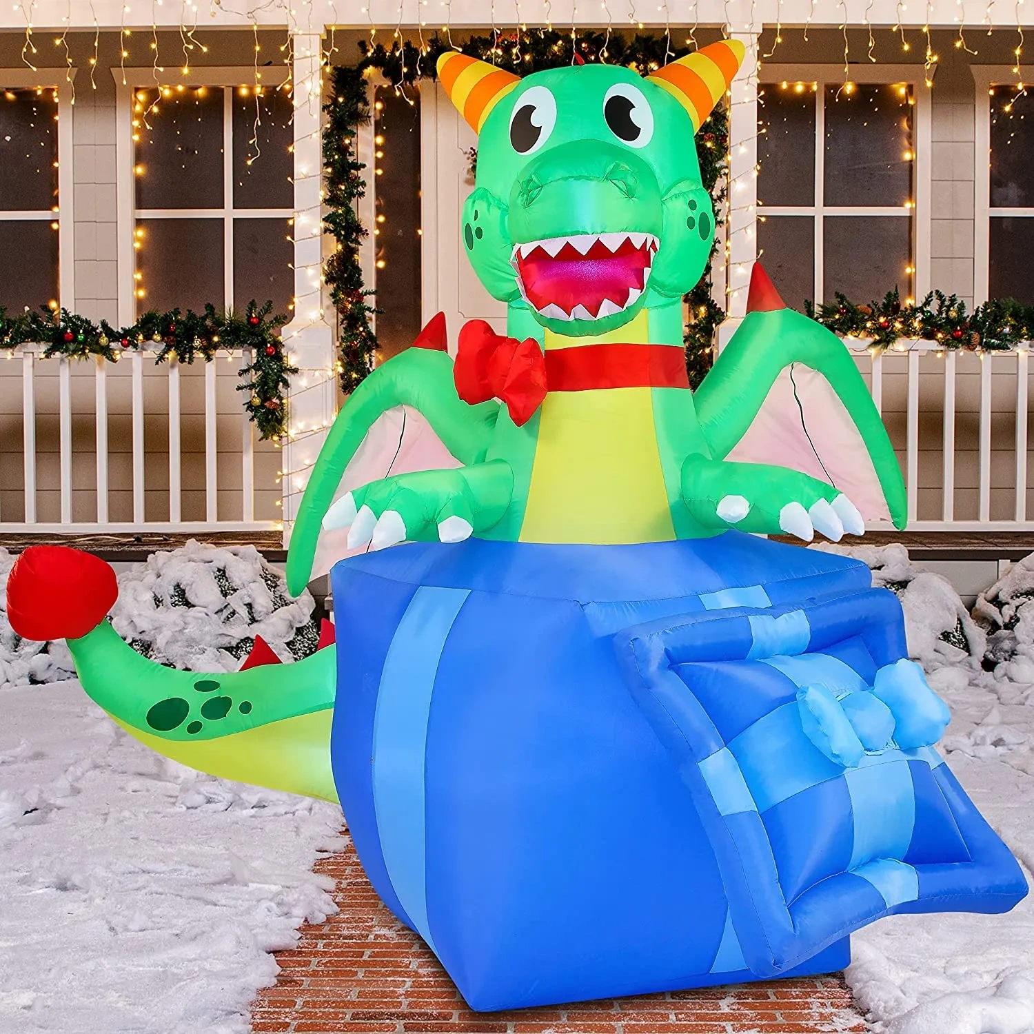 6ft Christmas Inflatable Dragon in A Gift Box