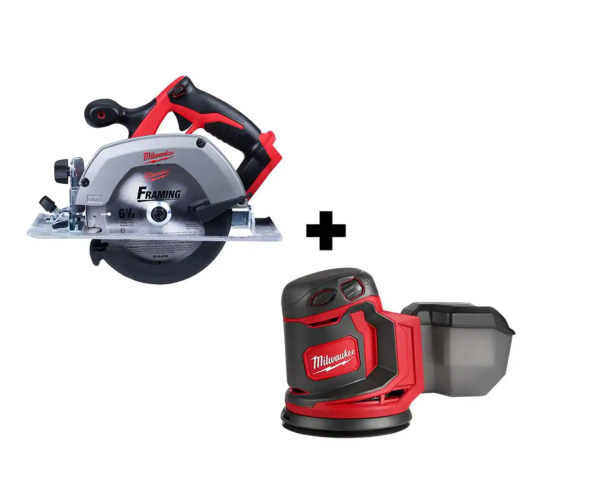 2630-20-2648-20 M18 18V Lithium-Ion Cordless 6-1/2 in. Circular Saw with M18 5 in. Random Orbit Sander