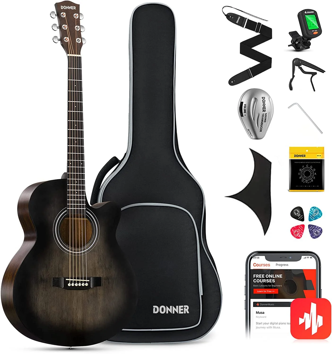 Donner 40 Inch Acoustic Guitar for Beginner
