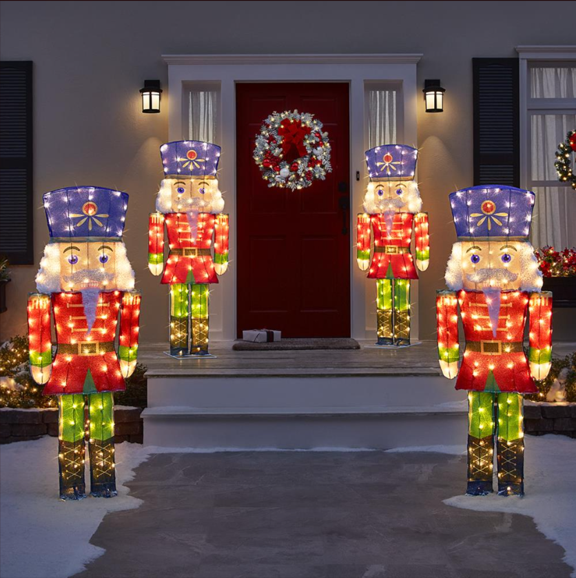 Christmas Clearance Sale The Outdoor 5' Twinkling Nutcracker - Solar energy storage function